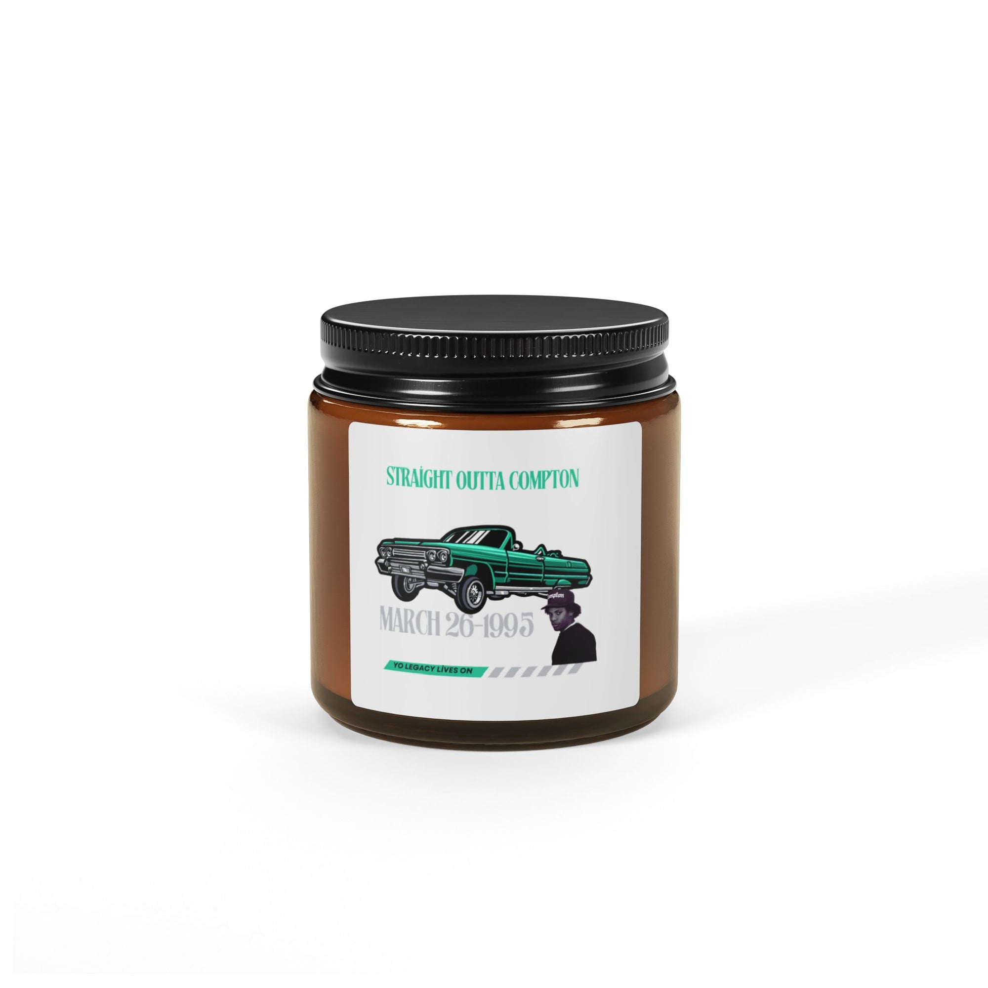Eazy E Legacy Scented Soy Candle, Personalized Candle with 6 Scents, Amber Jar, 100% Soy Wax, Memorial Candle